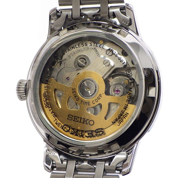 セイコー SEIKO 腕時計 プレザージュ SRP841J1 4R35-02T0 ブルー文字盤 デイト 裏スケ SS 自動巻き 【箱・保付き】 【中古】 Seiko SRP841J1 watch band - 4R35-02T0 - Watchstraponline.com