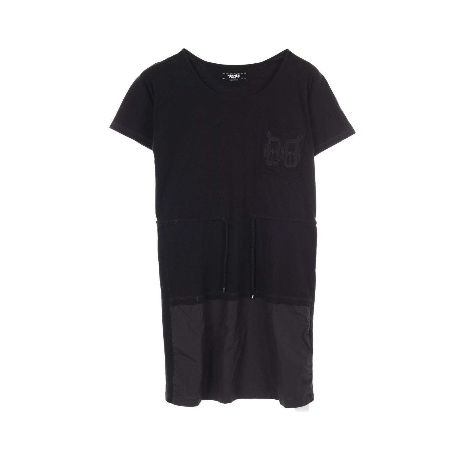 エルメス HERMES ワンピース BOUCLERIE D ATTELAGE ブラック コットン ワンピース レディース Used A