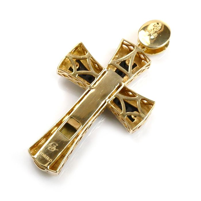 ゆきざき K18YG イエローゴールド ヨビコ ブラックダイヤ ペンダント