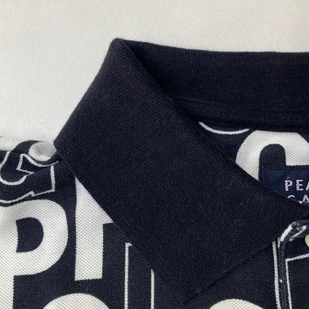 サイズ：5 PEARLY GATES パーリーゲイツ  半袖ポロシャツ シアサッカー プリント  ネイビー系 [240101405744] ゴルフウェア メンズ ストスト 1240101261063_1.jpg