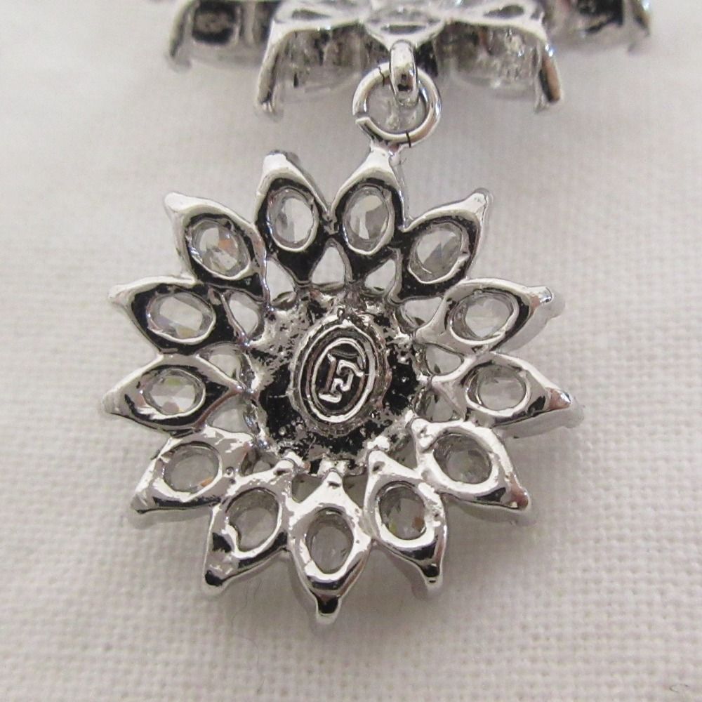 フォクシー フラワー ブローチ ラインストーン グレー