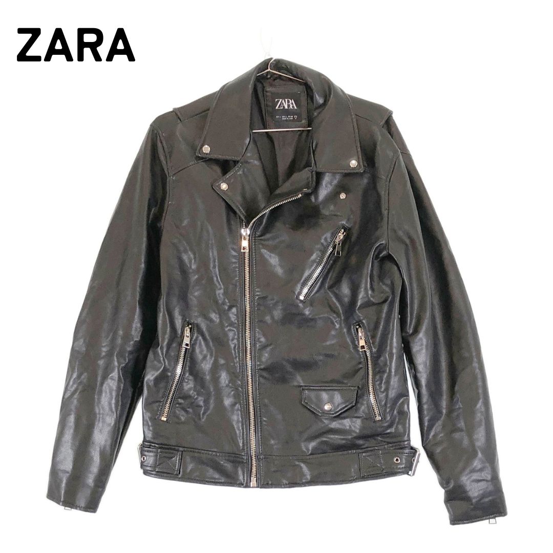 ZARA ザラ USA/L XL相当 ブラック 黒 ライダースジャケット ダブルライダース - メルカリ