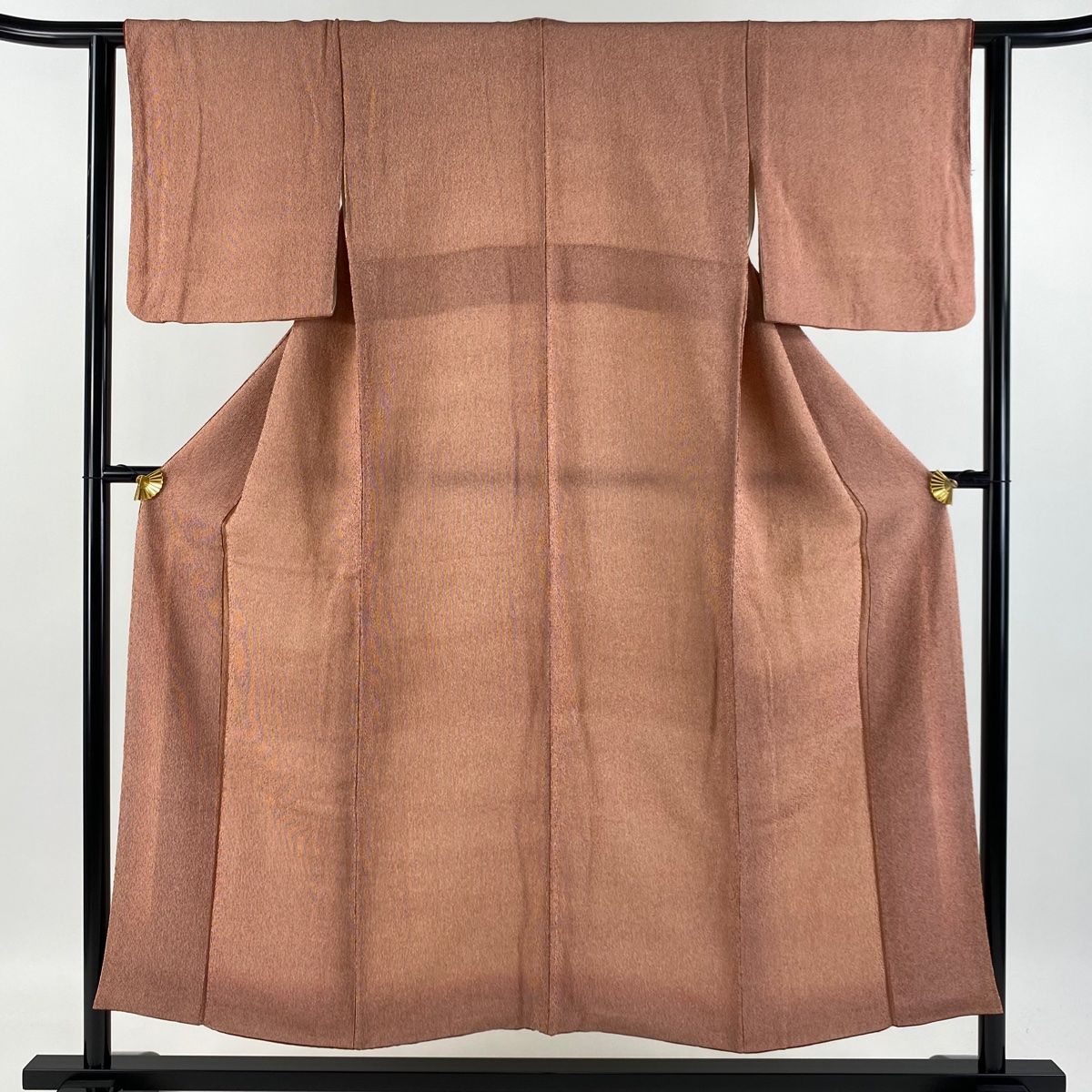 江戸小紋 身丈152cm 裄丈61cm S 袷 万筋 茜色 正絹 秀品 【中古