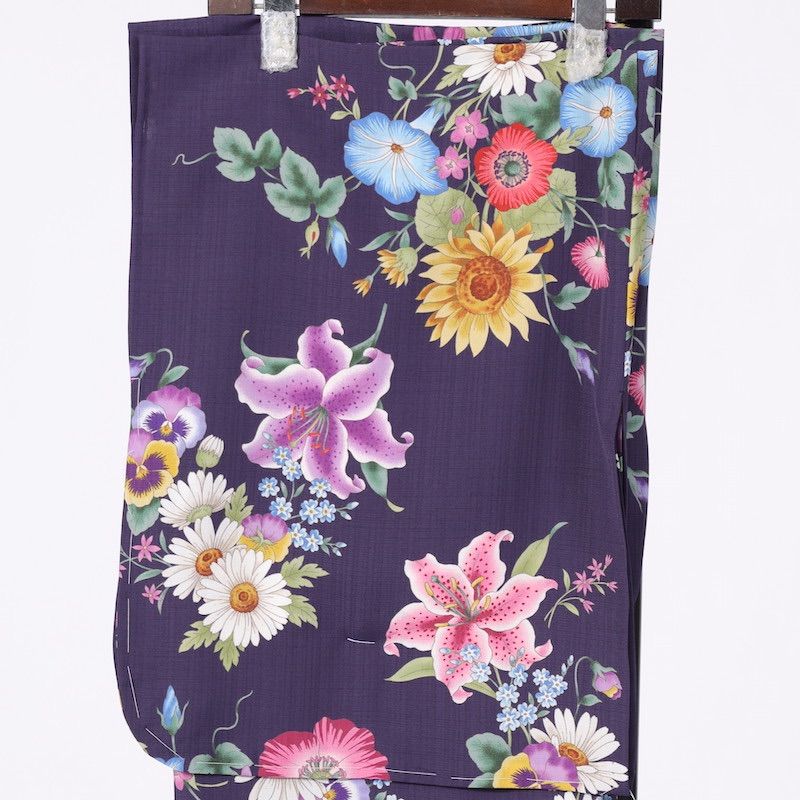新品 浴衣 撫松庵 ネイビー アネモネマーガレット /1393 - メルカリ 