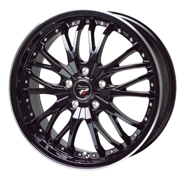 ホイール4本セット Precious HM-3 ブラックリムポリッシュ 17インチ 6.5J 53 5H-114.3