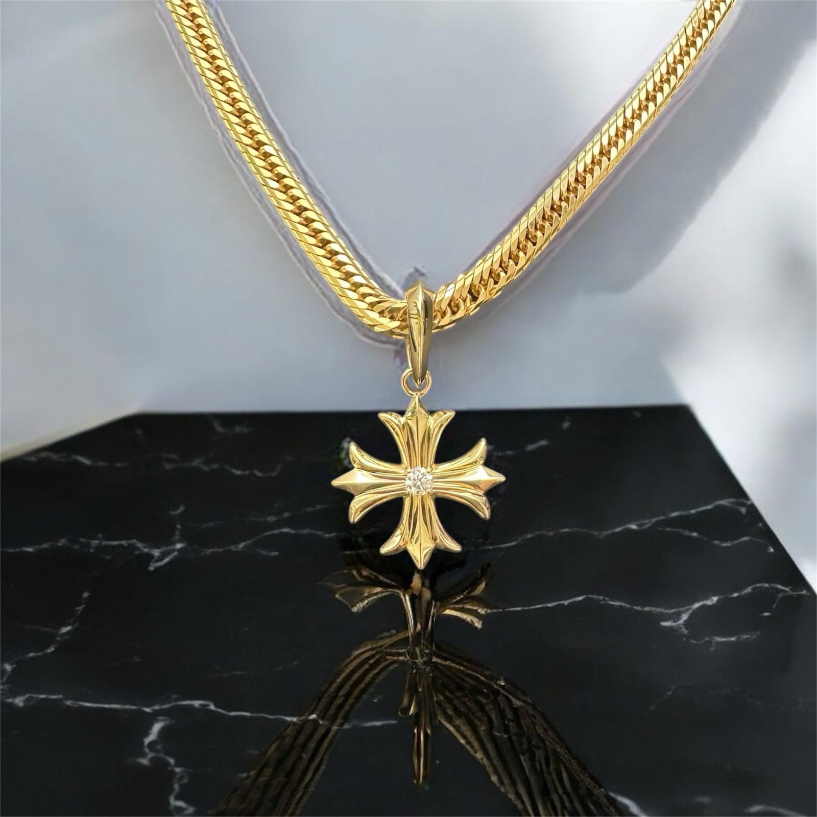 K18 ダイヤモンド クロスンダント （L) 喜平用 - メルカリ 