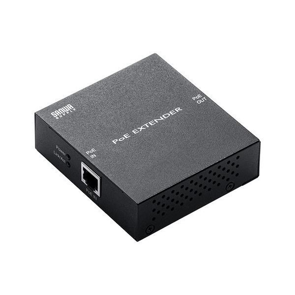 サンワダイレクトPoEエクステンダー 受電 給電対応 ギガビット PoE延長 ファンレス 500-SWH010 1個