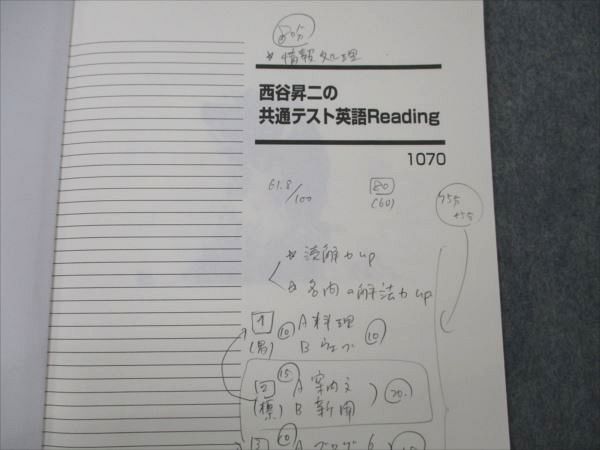 代ゼミ 西谷昇二の共通テスト英語Reading 2022 夏期講習会