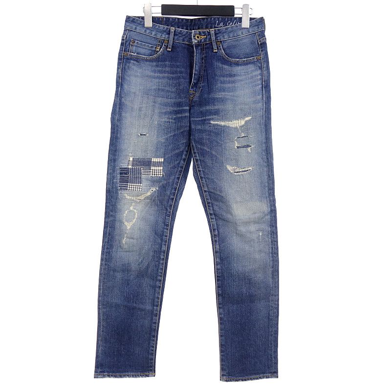 ジャパンブルージーンズ/JAPAN BLUE JEANS JB2301 La Selva パッチワーク リペア加工 デニム パンツ インディゴ  サイズ メンズ28