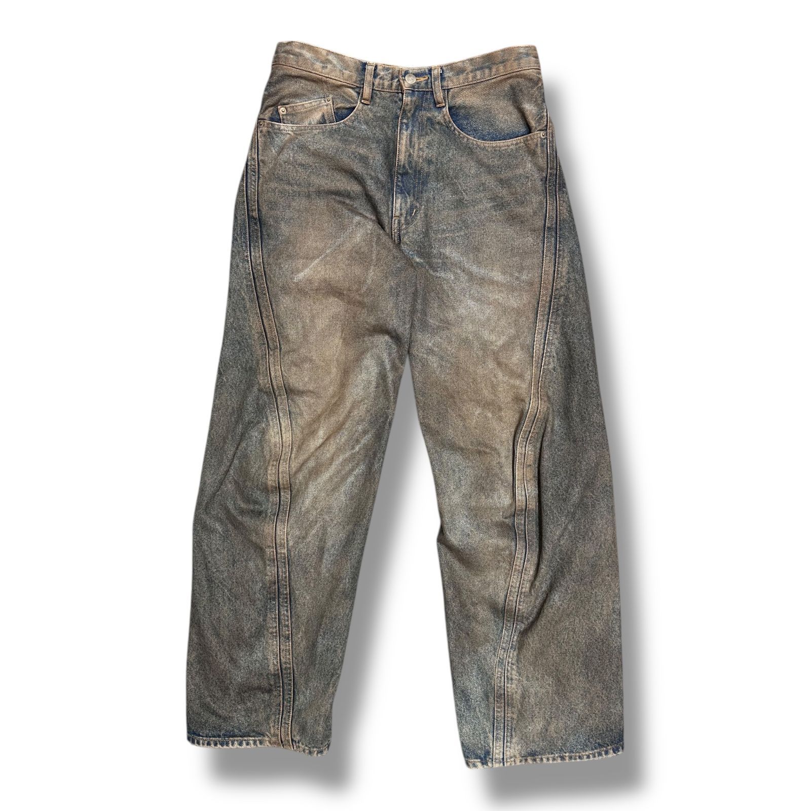 参考上代42900円 NVRFRGT 23AW 3D Twisted Wide Leg Jeans ツイスト 