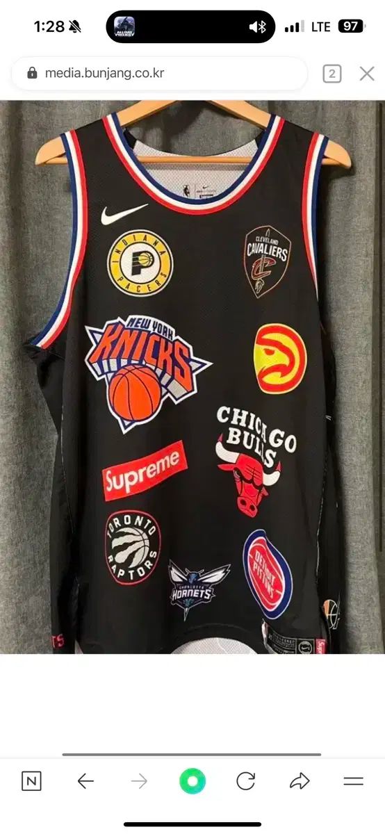 Supreme シュプリーム NIKE ナイキ NBA チーム ジャージ XL