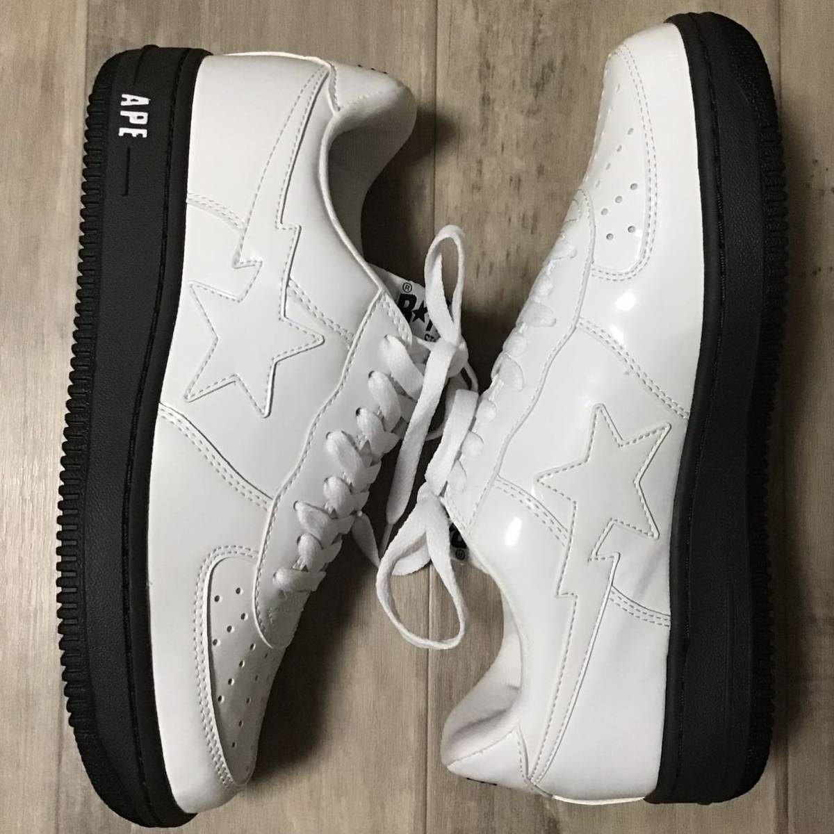 ☆新品☆ エナメル BAPESTA スニーカー 27.5cm US9.5 black