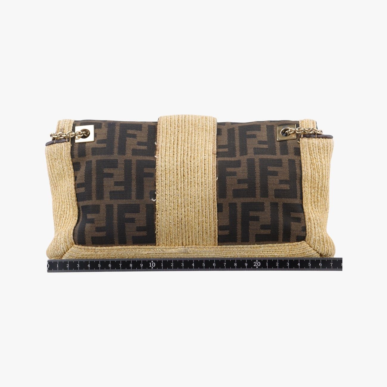 フェンディFendiズッカ マキシバゲットベージュ×ブラウンキャンバス8BT1398BT139-FCP