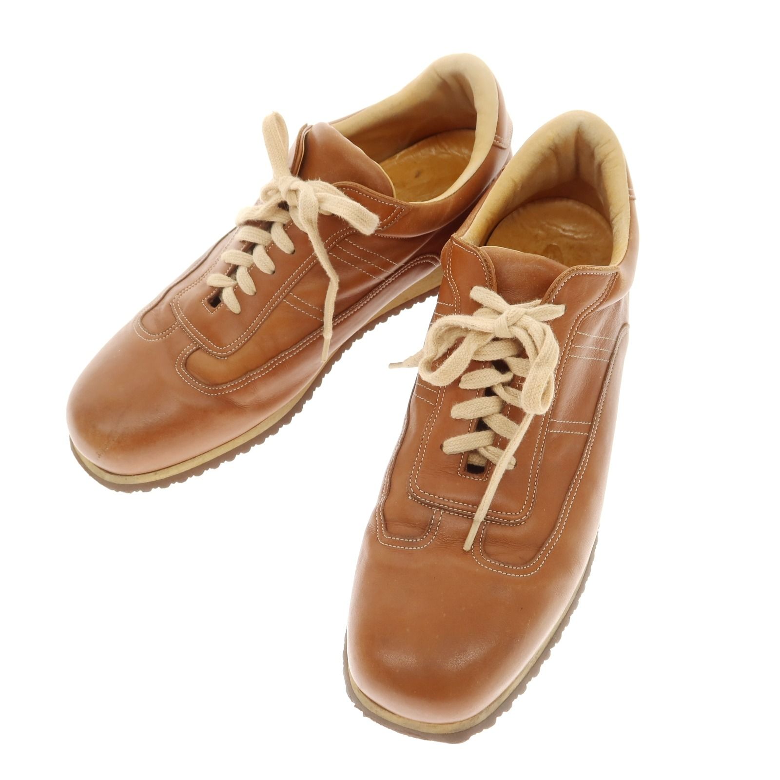 極美品Santoniサントーニカモフラブラウン レザーシューズガジアー ✨未使用級✨Santoni サントーニ プレーントゥ レザー 27.5cm相当