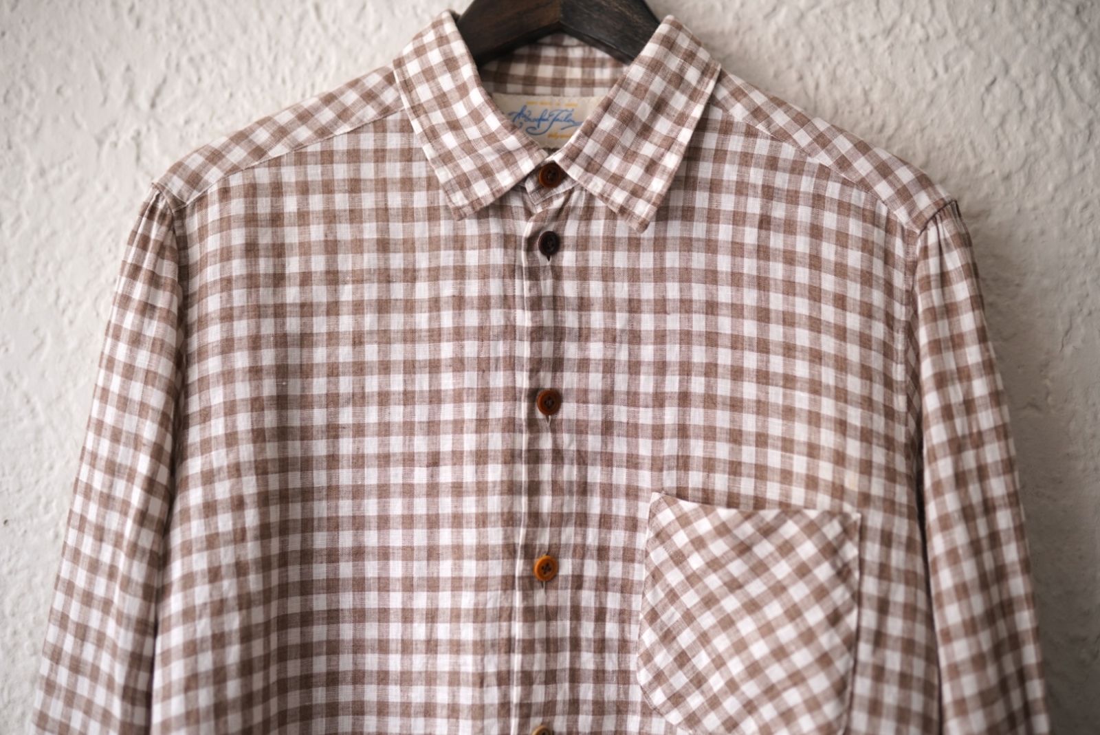 16SS Regular Collarリネンシャツ / ザ　クルーキッドテーラー 16SS Regular Collar Classic Shirts リネンチェックシャツ