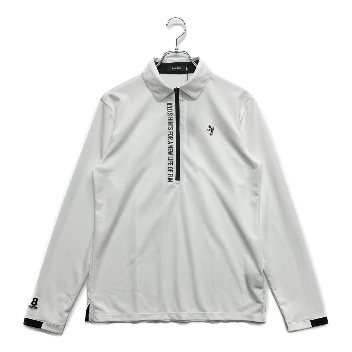 8YARDS 長袖ポロシャツ ホワイト 未使用品 メンズ ハチヤーズ 8YARDS 長袖ポロシャツ L 白 ホワイト