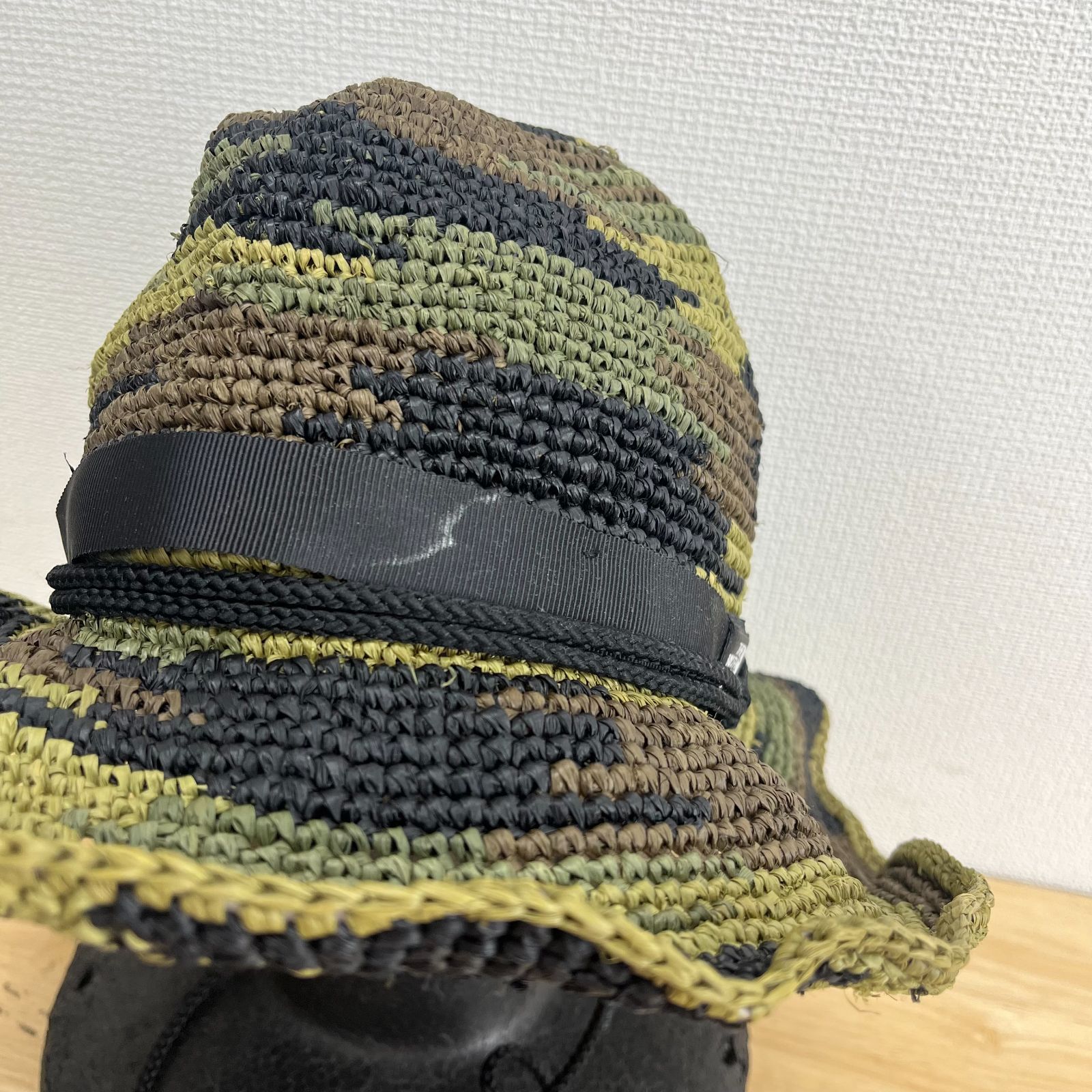 極美品THE NORTH FACE 迷彩 ラフィアハット サファリハット THE NORTH FACE - THE NORTH FACE カモフラ 迷彩 ラフィアハット