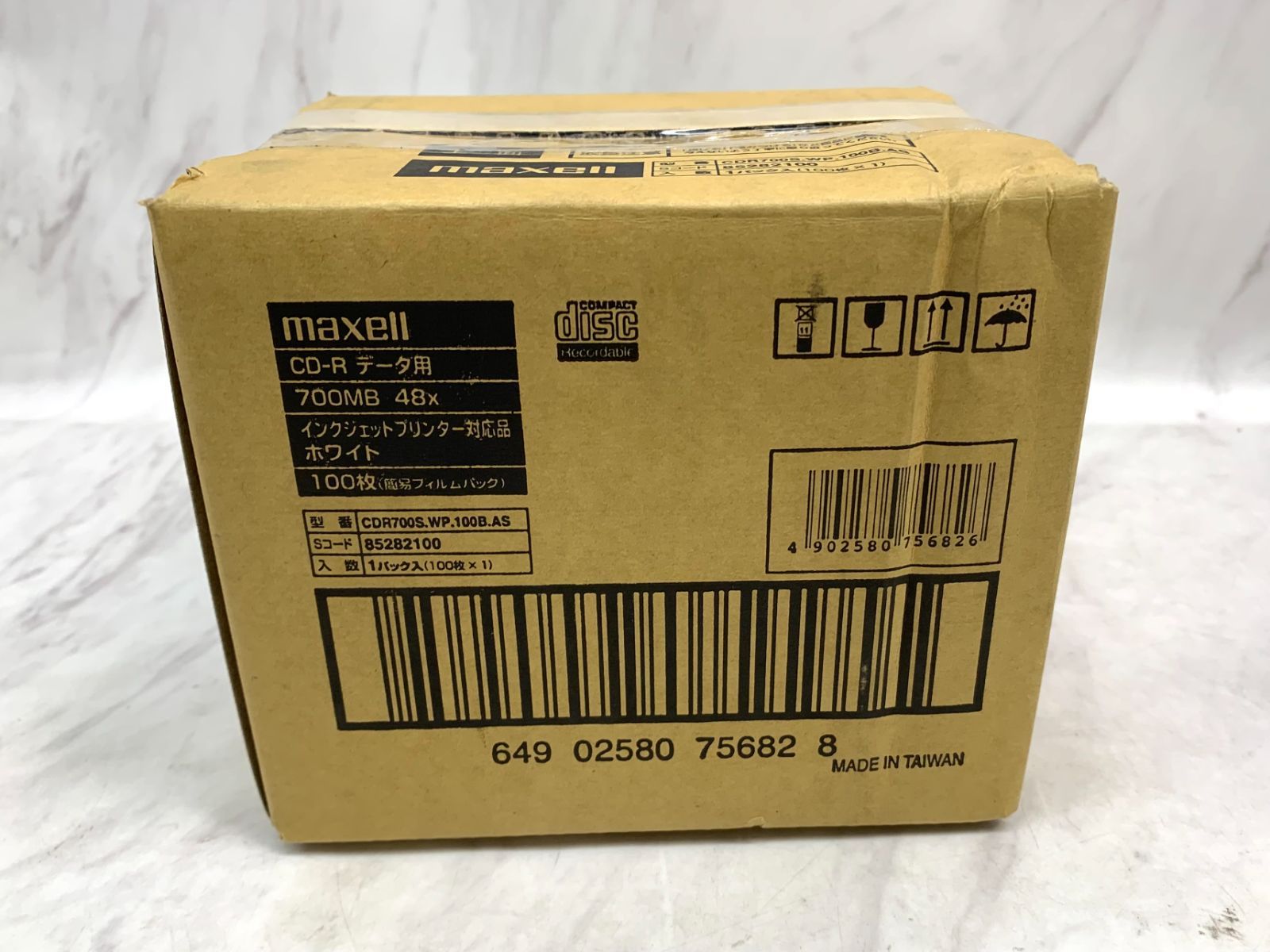 【未使用品】maxell マクセル リニューアル データ用 CD-R 業務用パック 1箱 ワイド印刷対応 CDR700S.WP.100B.AS【100枚】　DT 0906ML015 0120240801100261