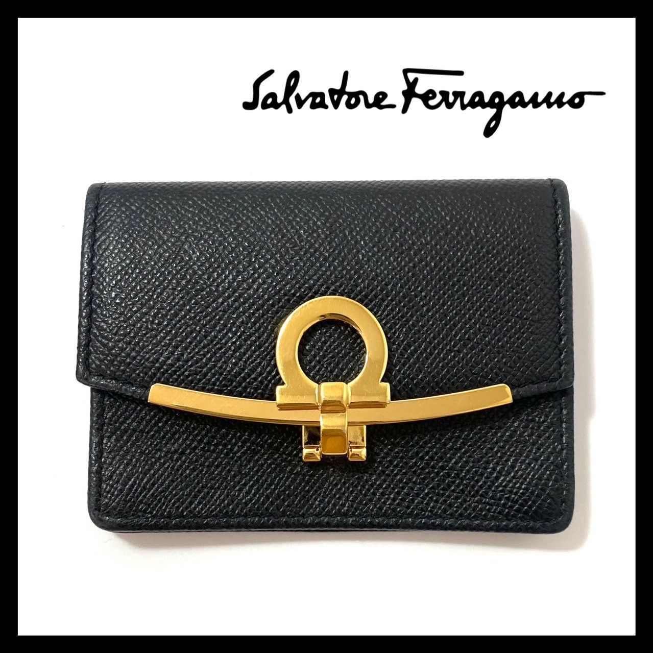 フェラガモ  ガンチーニ 名刺入れ ☆関税込☆Ferragamo☆フェラガモ ガンチーニ VARA カードケース