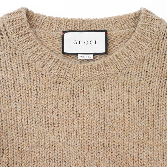 美品【Lサイズ】グッチ☆ エンブロイダリー　刺繍　ロゴ　薄手ニット　レア商品 GUCCI（グッチ）の「Gucci - エンブロイダリー セーター - men