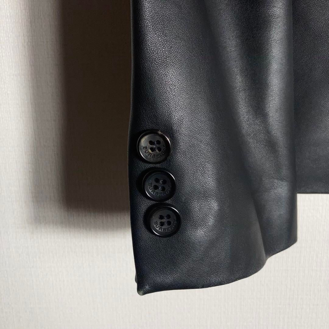 BURBERRY LONDON レザージャケット ラムレザー ノバチェック 黒