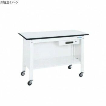 サカエ 一人用作業台CPBタイプ ポリエステル天板 1200×600×810mm パールホワイト CPB-126AW