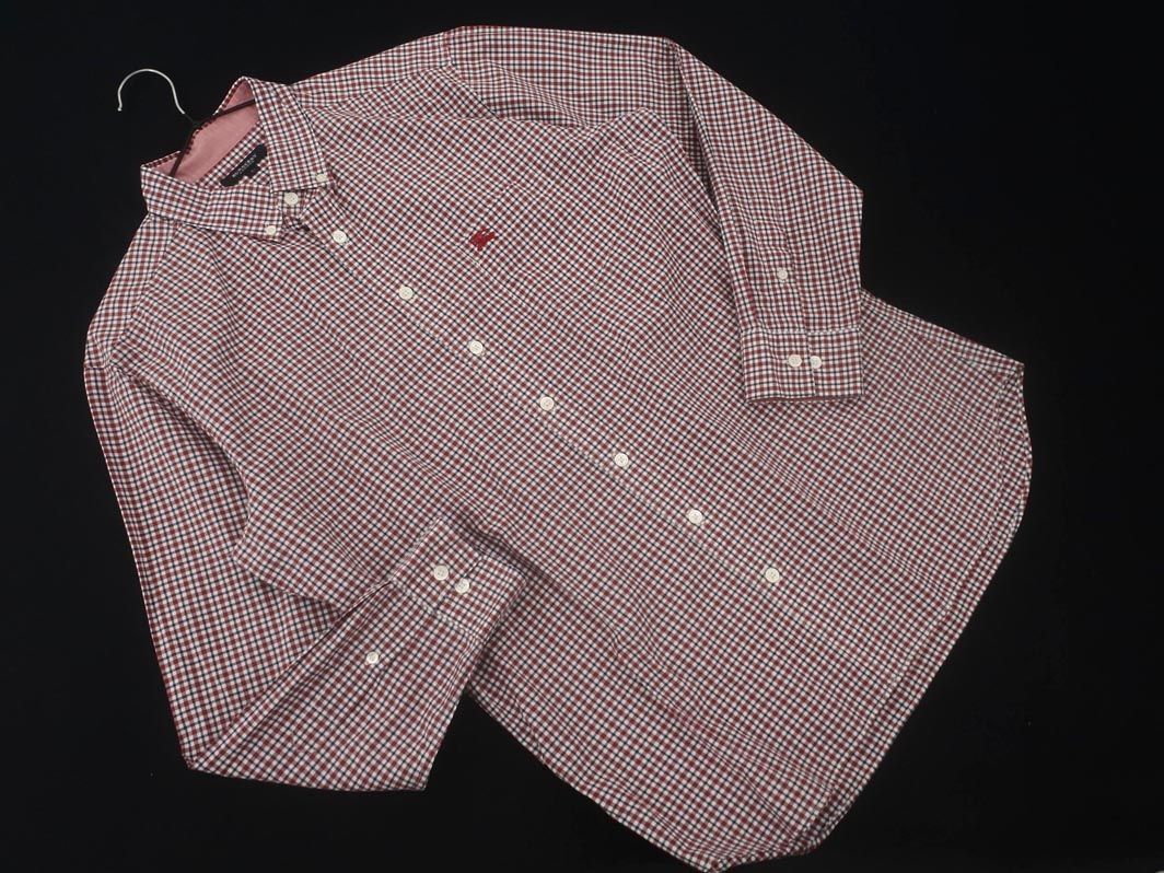 BURBERRY バーバリー チェック ボタンダウン シャツ sizeL/赤x
