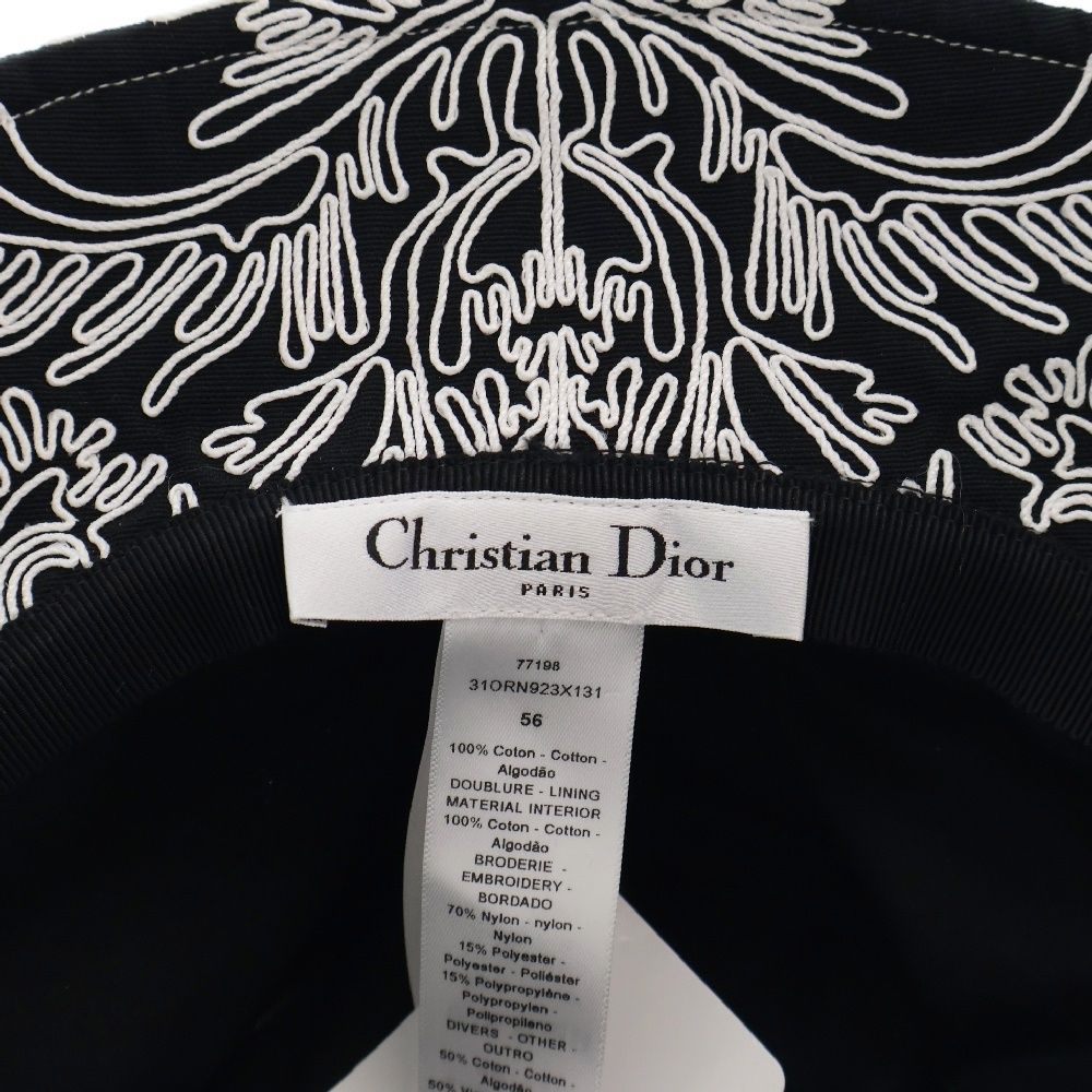 DIORバケットハット 黒 ロゴパターン Christian Dior バケットハット ロゴパターン