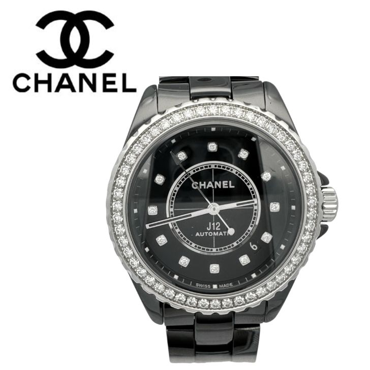 中古美品】 CHANEL シャネル J12 キャリバー12.1 H6526 自動巻き 腕時計 セラミック 12Pダイヤモンド オートマ 38mm  裏スケルトン メンズ 時計 - メルカリ