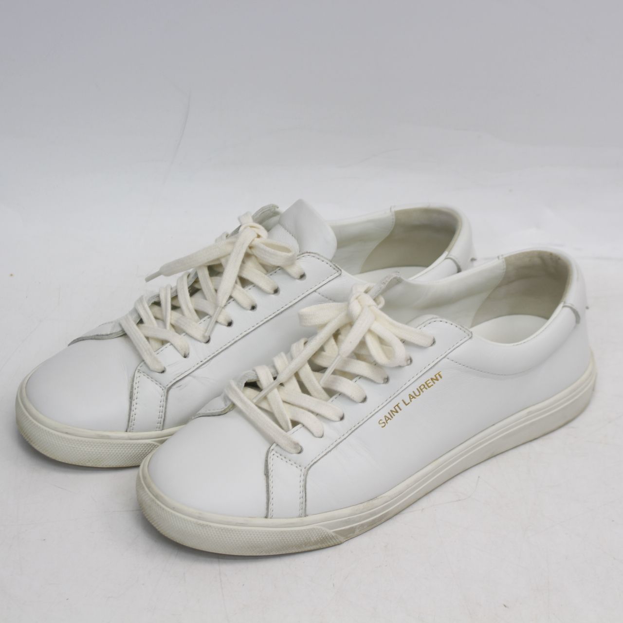 あこ　SAINT LAURENT ホワイトスニーカー　37 サンローラン パリ SL 37 スタッズ ローレザー ホワイト - Etsy 日本