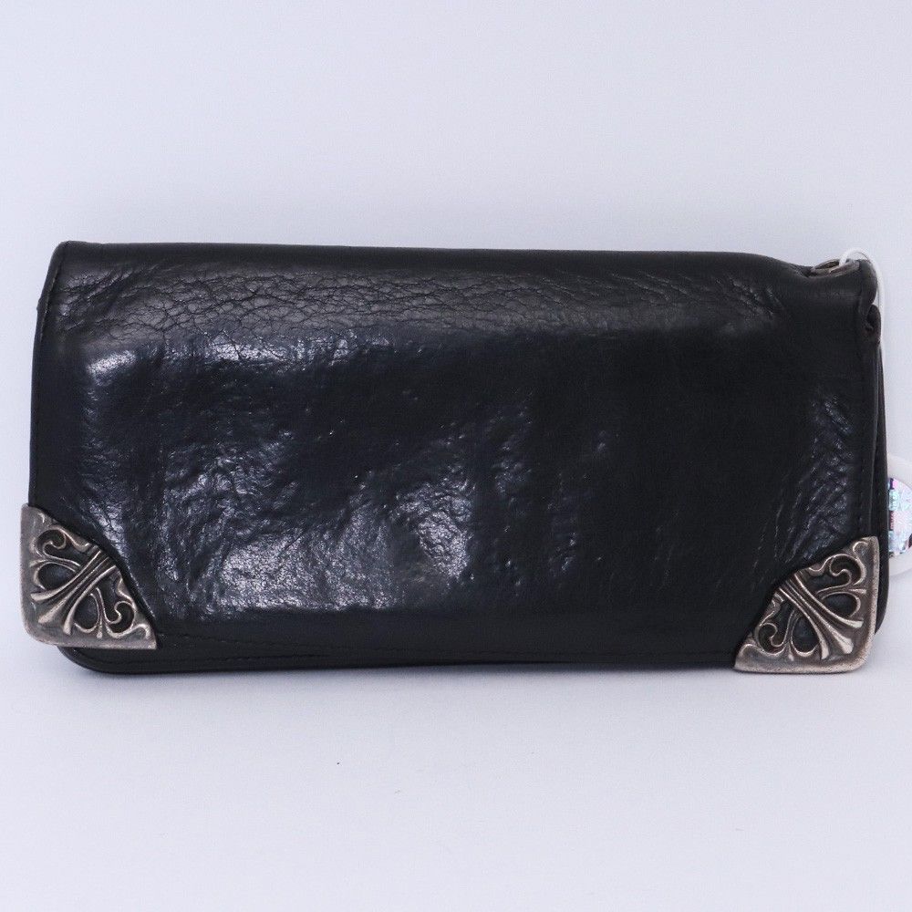 CHROME HEARTS シングルフォールド レザー ロングウォレット ブラック