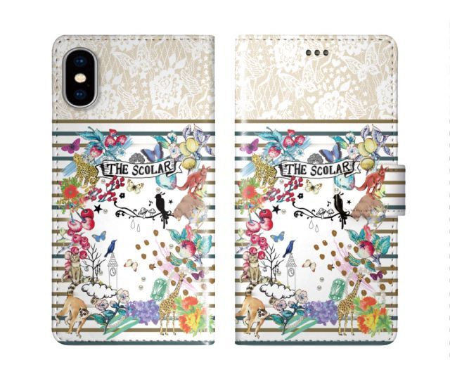 スカラー スマホケース Galaxy S24 SC-51E 手帳型 ギャラクシー SC-53E SC-53D SC-56C SC-53B SC-51A SC-42A スマホカバー 全機種対応 scolar チェリー リンゴ 時計台 キリン サル かわいい