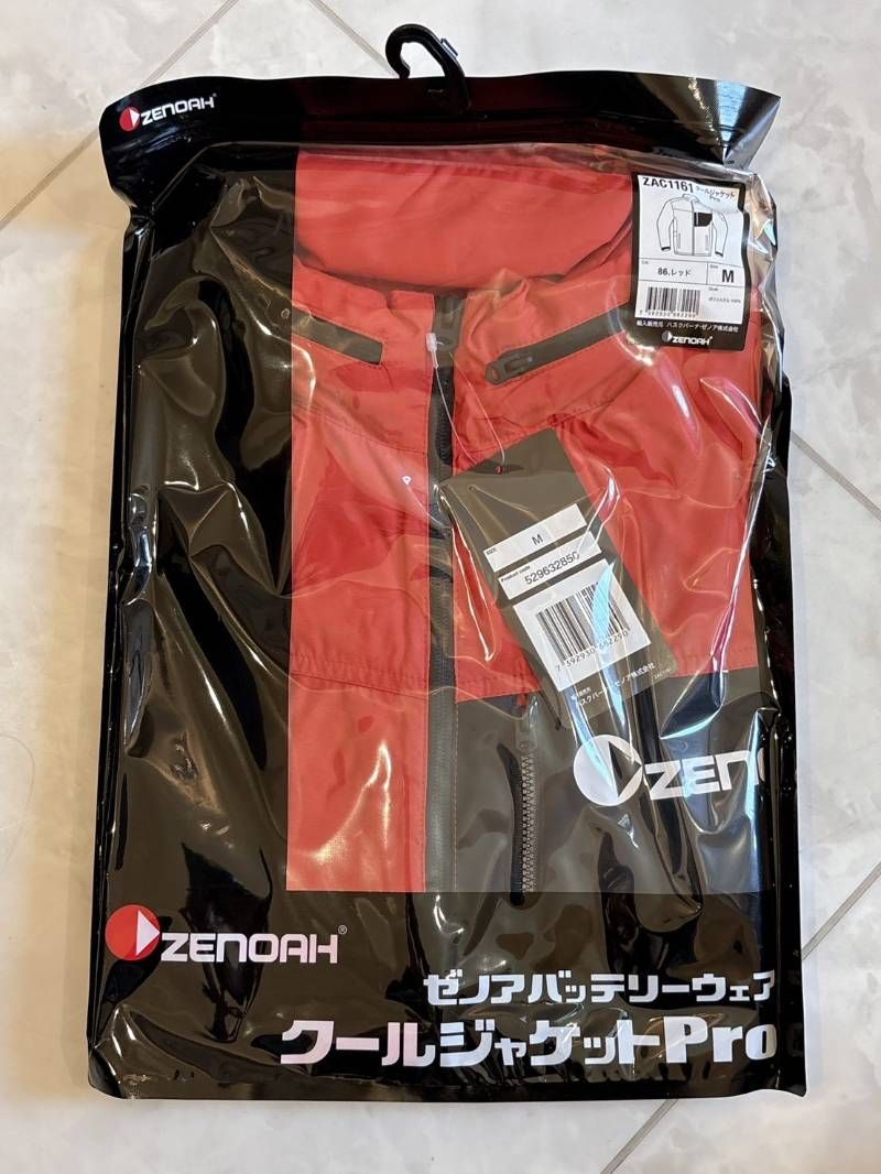 ゼノアバッテリーウェア クールジャケットPro ファンキット リチウムイオンバッテリー セット Mサイズ 赤