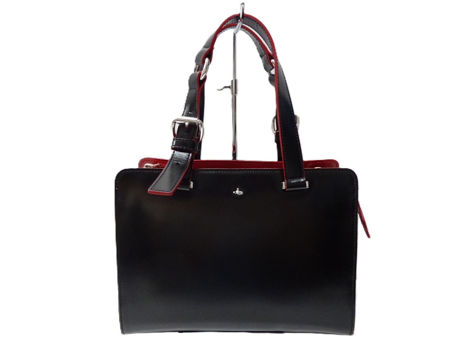 Vivienne Westwood ヴィヴィアンウエストウッド 日本 SIMPLE TINY ORB トートバッグ 2WAY レザー ブラック スクエア