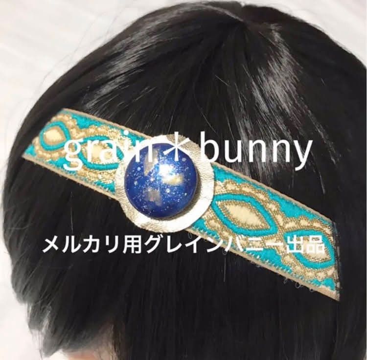 新品 子供用 普通郵便でokな方へ プリンセス 宝石 付き アクセサリー ヘアーバンド カチューシャ 髪飾り アラジン と魔法のランプ オリエンタル  ブルーグリーン インド刺繍 刺繍レース ヘアアクセサリー コスプレ - メルカリ