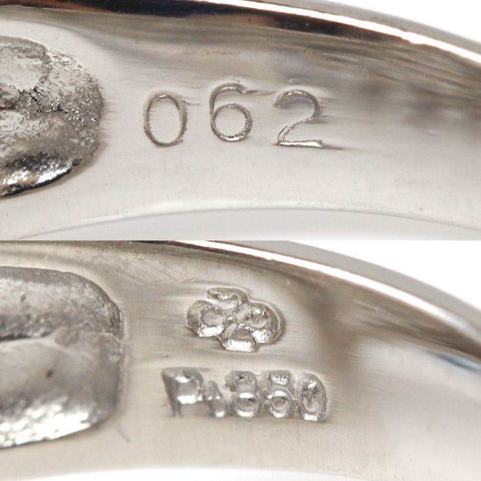 Pt850プラチナ リング・指輪 ダイヤモンド0.62ct 17.5号 7.3g