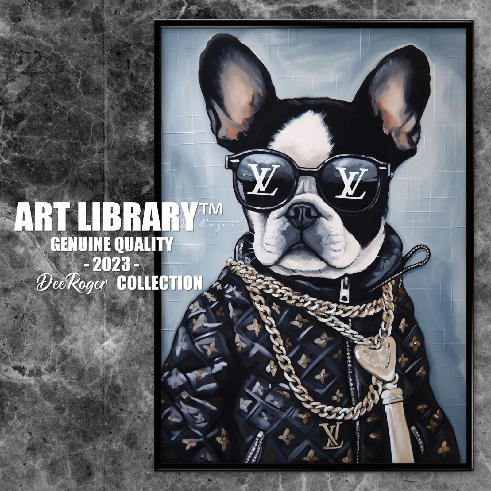 Louis Vuitton Dog Art 額付き ドッグ アートポスター 犬 フレンチ 