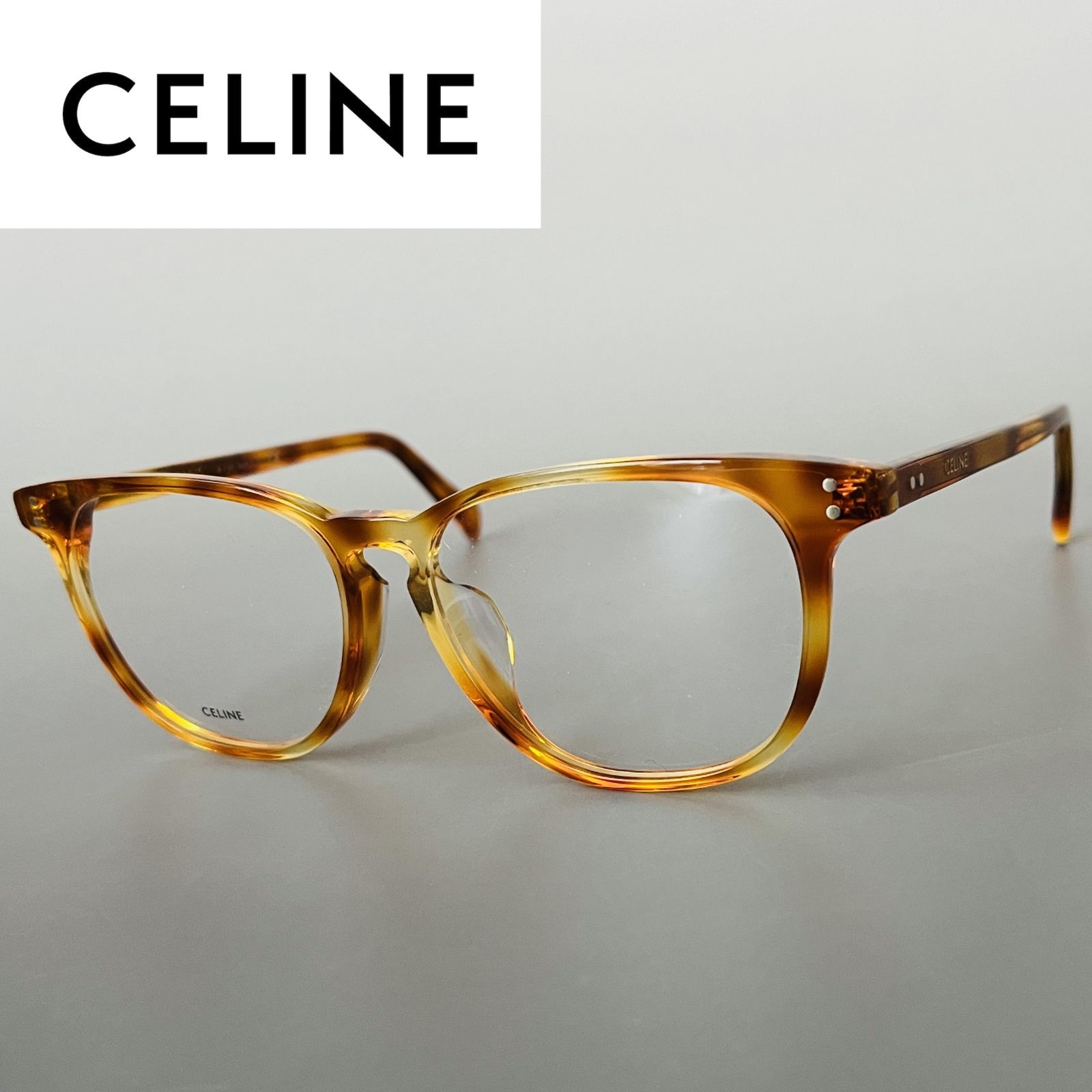 メガネ セリーヌ ウェリントン レディース メンズ CELINE アジアンフィット 新品 ブラウン グラデーション べっ甲柄 眼鏡 おしゃれ -  メルカリ