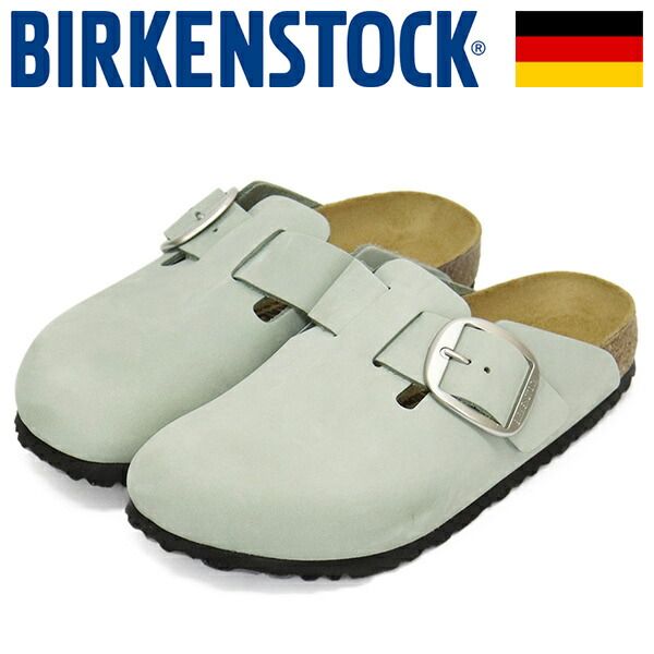 BIRKENSTOCK ビルケンシュトック 1029303 BOSTON BIG BUCKLE ボストン ビッグバックル ヌバックレザーサンダル PURE SAGE ナロー幅 BI441 ナロー幅 38-約24.5cm