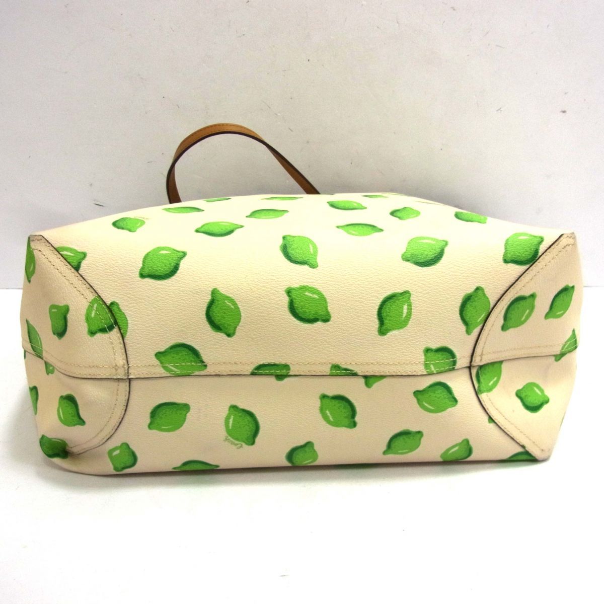 ◇COACH コーチ ライム プリント PVC レザー リバーシブル シティー 