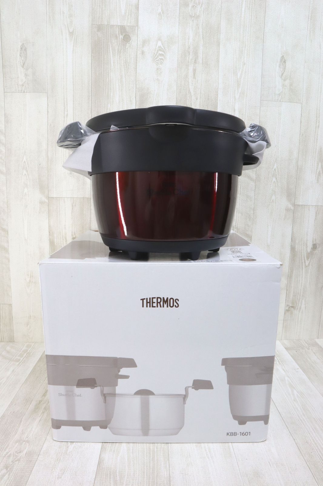 未使用 THERMOS サーモス 真空保温調理器 シャトルシェフ 1.6L KBB-1601 ブラウン 直火IH対応 取扱説明書無し