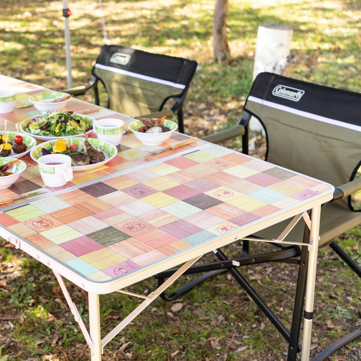 在庫処分 サイドテーブル付デッキチェア 折り畳み チェア コールマン Coleman