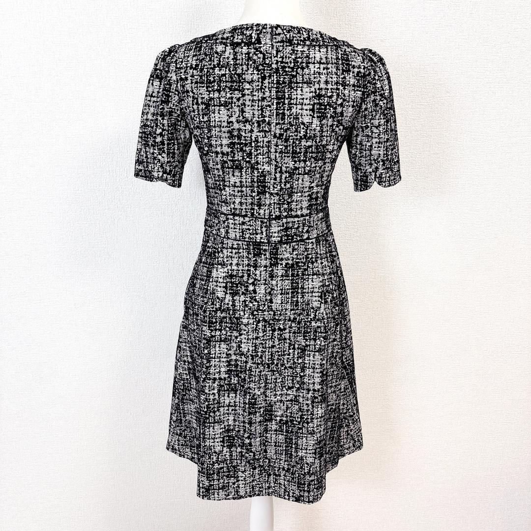 TOCCA 半袖Aラインフ ワンピース 白×黒 0