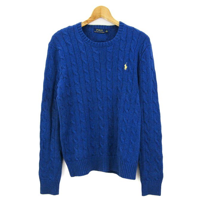 ポロ ラルフローレン セーター 長袖 ポニーロゴ トップス メンズ Sサイズ ブルー POLO RALPH LAUREN 