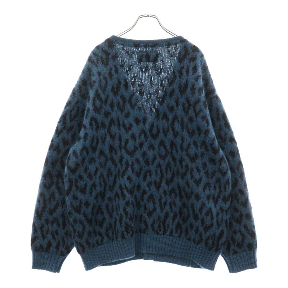 WACKO MARIA (ワコマリア) 21AW LEOPARD HEAVY MOHAIR CARDIGAN レオパードヘビーモヘアニットカーディガン  ブルー - メルカリ