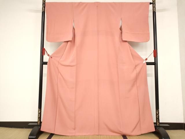 平和屋着物□上質な色無地 作家物 鉛丹色 正絹 逸品 AAAQ4324st