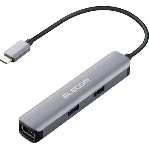 2営業日で発送 ELECOM エレコム Type-Cドッキングステーション アルミボディ USB3.1Gen1×3ポート HDMI×1ポート LANポート付 シルバー DST-C17