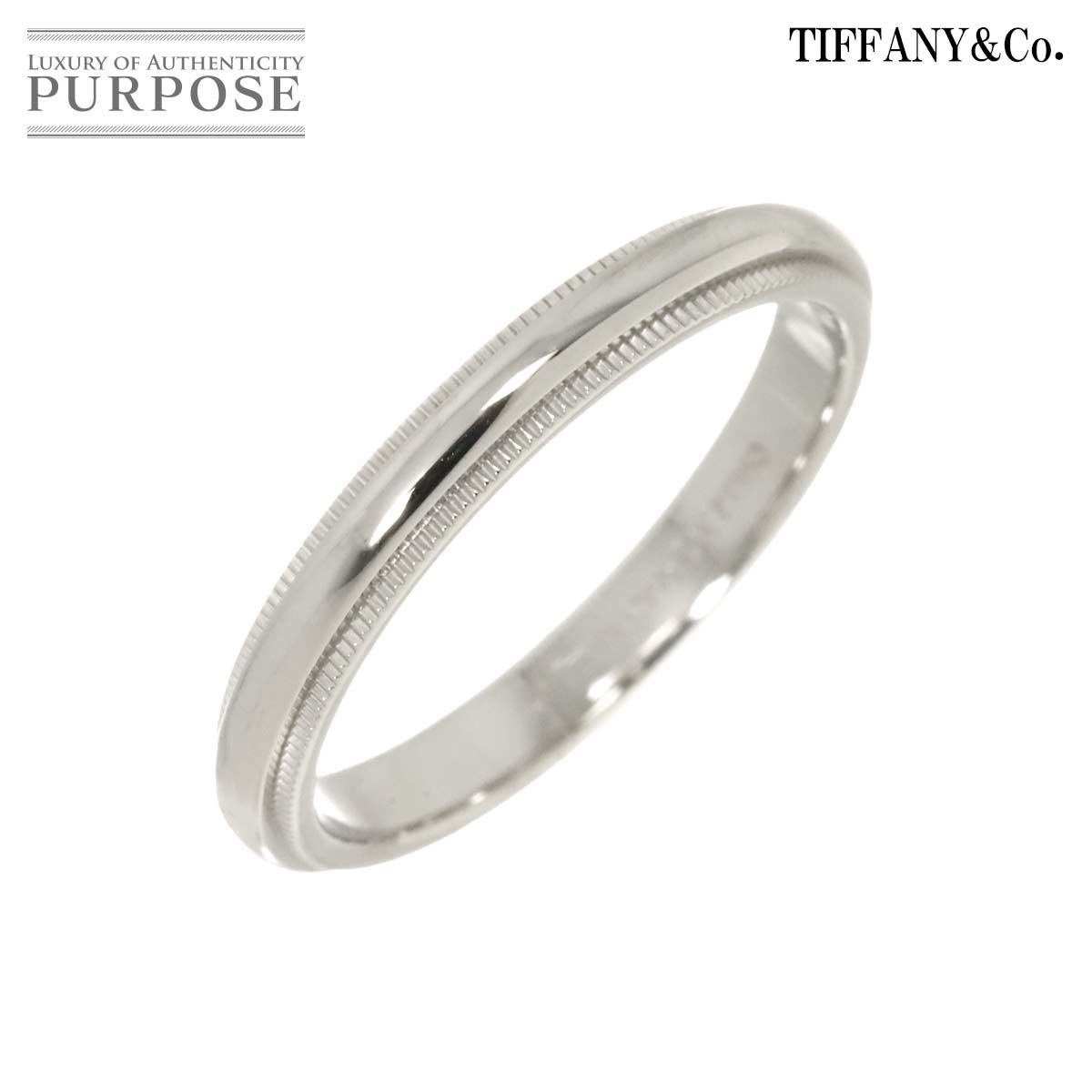 ティファニー TIFFANY&Co. ミルグレイン バンド 18.5号 リング 幅3mm 