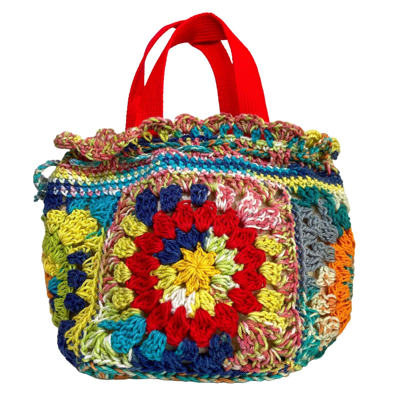 アンティーク マイクロベビービーズ花刺繍レース編巾着バッグ アールヌーボー アンティーク マイクロベビービーズ ローズ刺繍パーティーバッグ