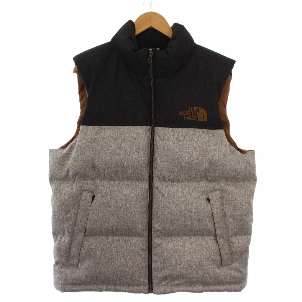 ザノースフェイス THE NORTH FACE ダウンベスト ジャケット ジップアップ ロゴ刺繍 L グレー NF0A35EA |BM
